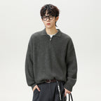 The Starlit Half Zip Lapel Sweater