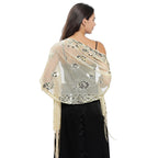 Long Fringe Sequin Shawl