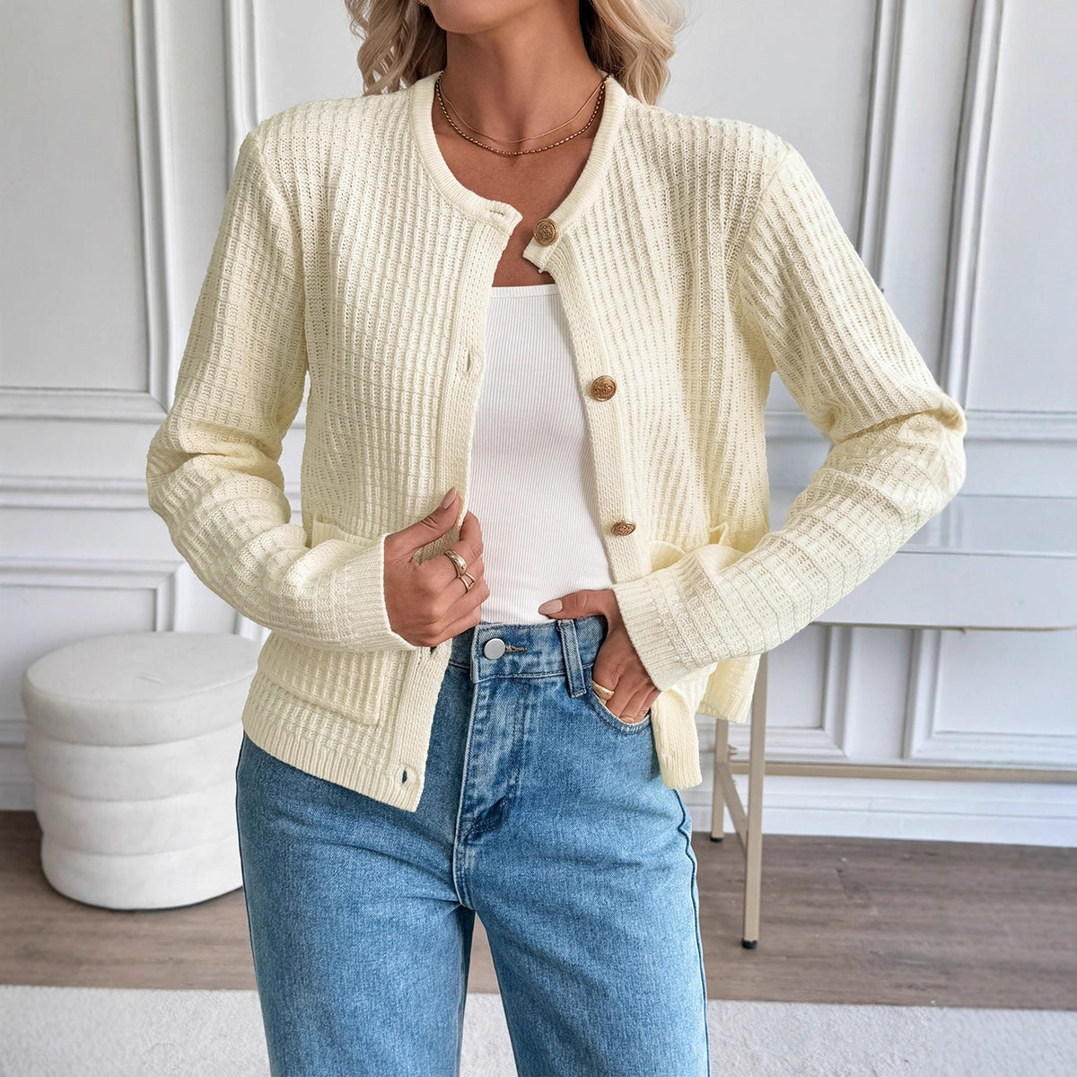 The Pearl Button Soft Knit Cardigan