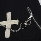 Jacquard Cross Knit Sweater