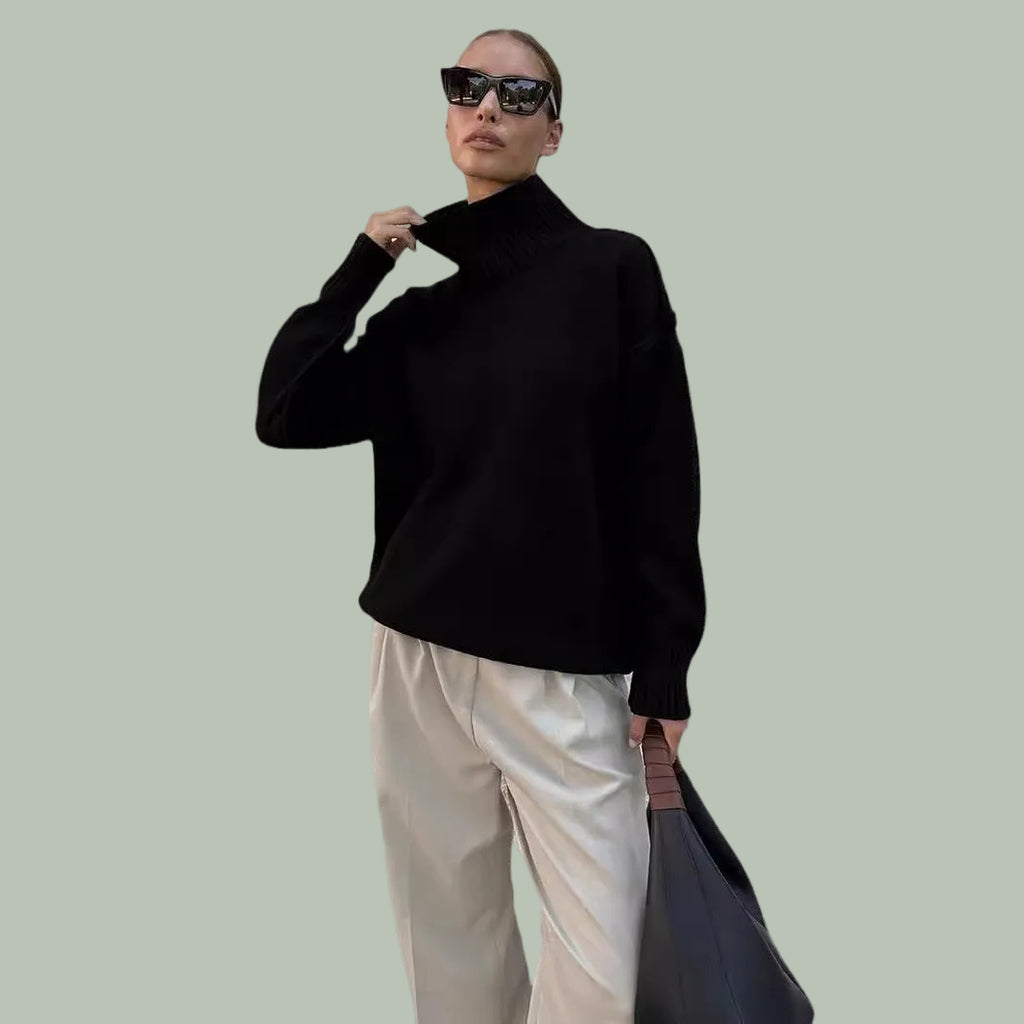 The Ivory Frost High Neck Sweater