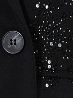 The Noir Rhinestone Notched Blazer