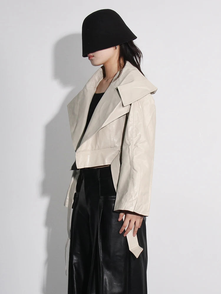 The Lace-Up Patchwork Lapel Jacket