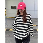 The Piano Key Spliced Stripe Sweatshirt