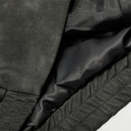 The Graphite Flip Collar Faux Leather Jacket