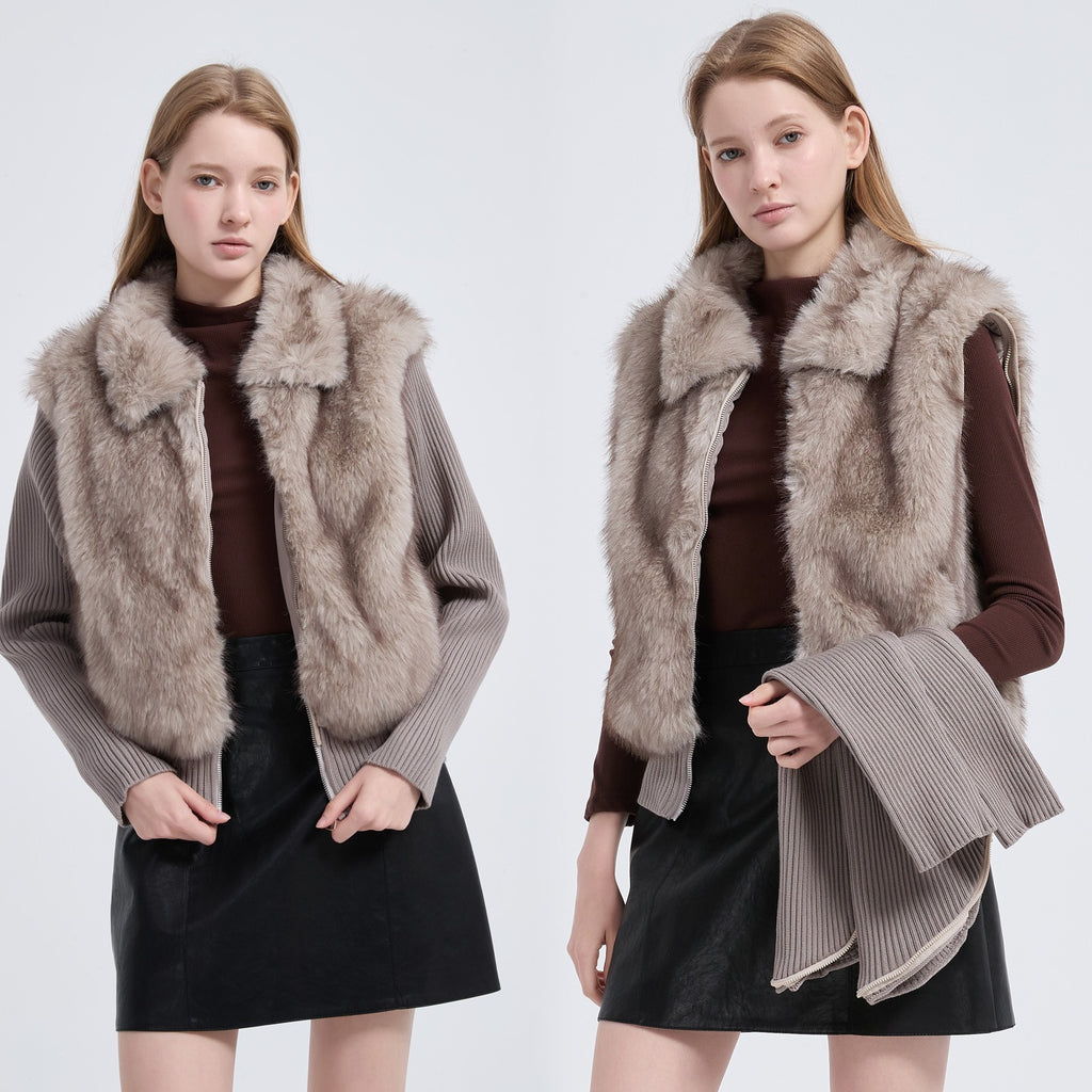 The Cloud Trim Faux Fur Cropped Jacket