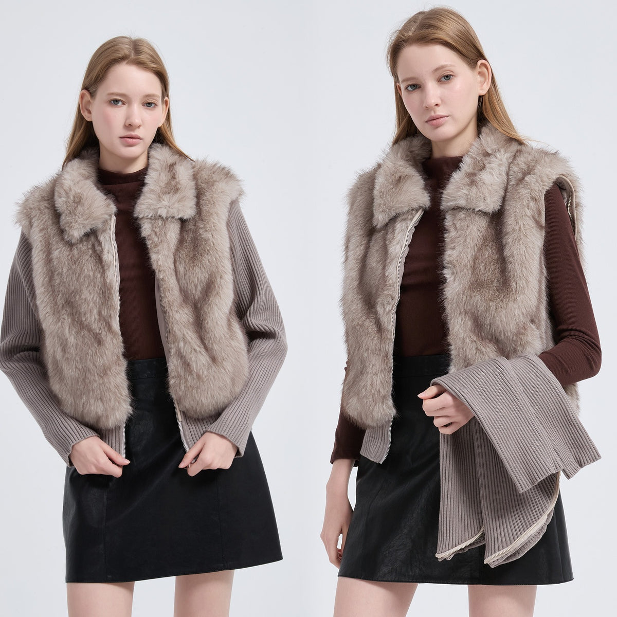 The Cloud Trim Faux Fur Cropped Jacket