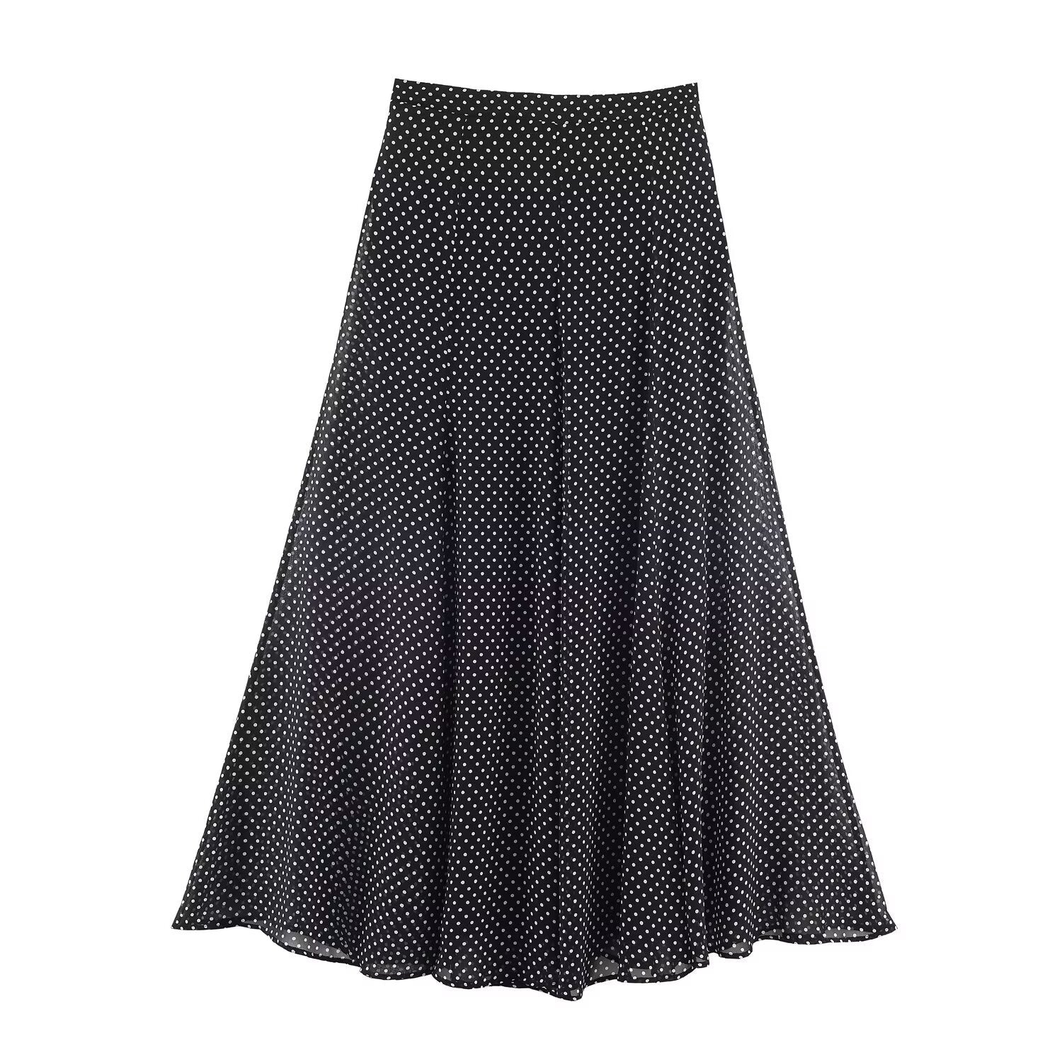 Polka Dot Bow Shirt & Long Skirt Set