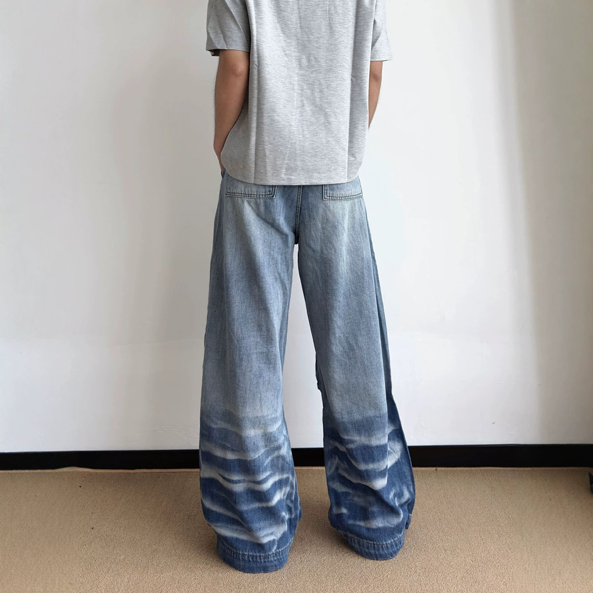 The Ocean Script Embroidered Loose Fit Jeans