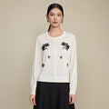The Petal Thread Embroidered Knit Cardigan