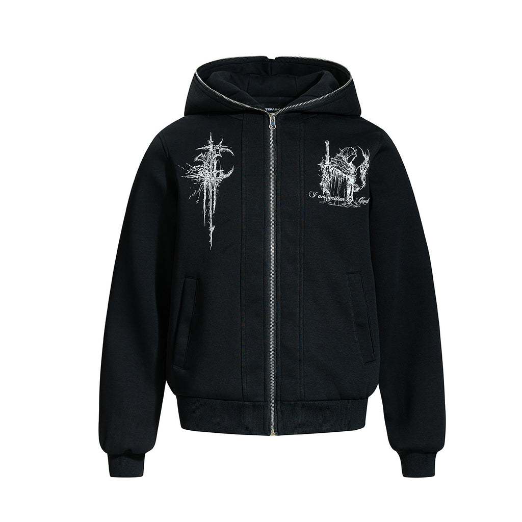 The Vintage Mosaic Patchwork Zip Hoodie