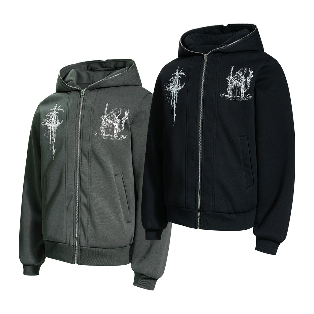 The Vintage Mosaic Patchwork Zip Hoodie