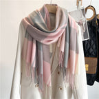 Chic Plaid Fringe Scarf