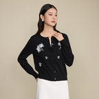 The Petal Thread Embroidered Knit Cardigan
