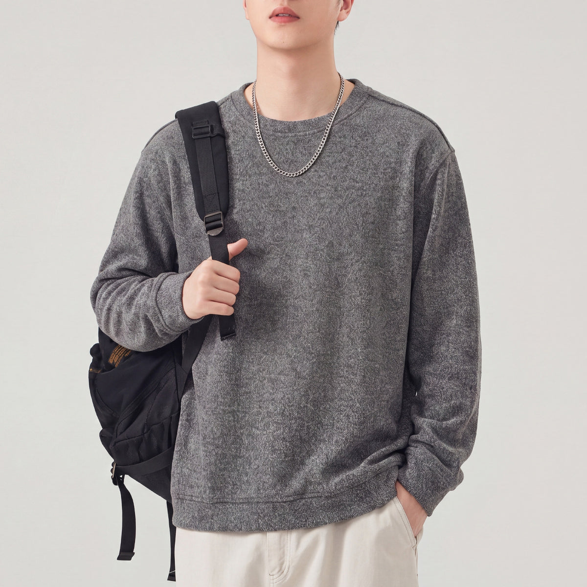 The Granite Marl Heavyweight Pullover Sweatshirt