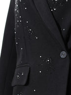 The Noir Rhinestone Notched Blazer