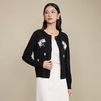 The Petal Thread Embroidered Knit Cardigan