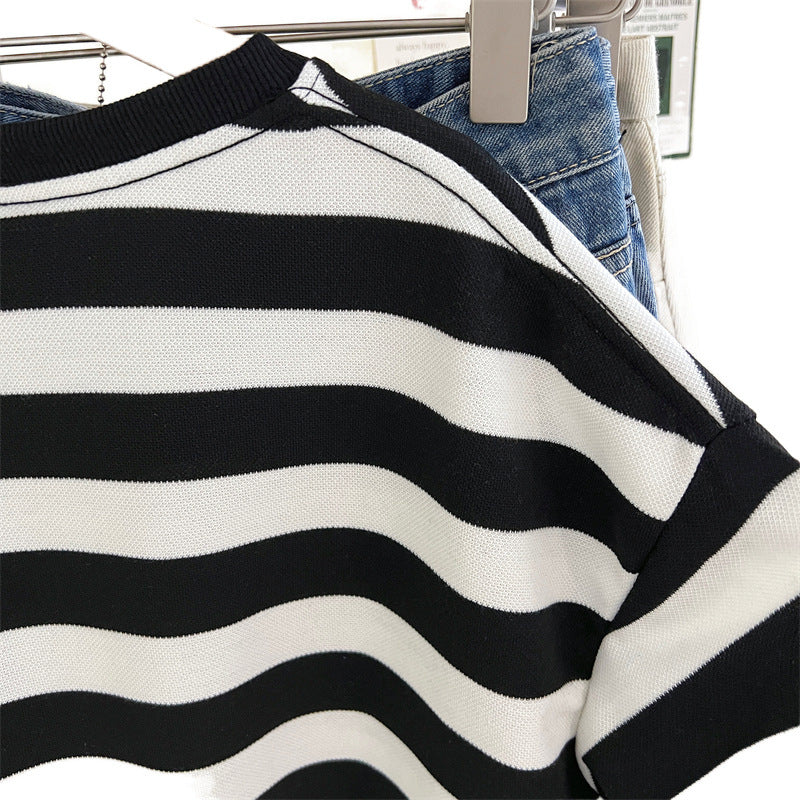 The Monochrome Line Striped Crewneck Sweatshirt