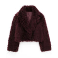 The Crimson Suede Faux Fur Jacket
