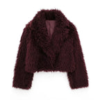The Crimson Suede Faux Fur Jacket