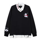 The Pup Patch Faux Two-Piece Polo Sweatshirt