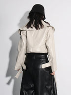 The Lace-Up Patchwork Lapel Jacket