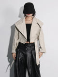 The Lace-Up Patchwork Lapel Jacket