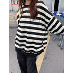 The Piano Key Spliced Stripe Sweatshirt