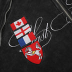 The Patchwork Crest Vintage Hooded Jacket