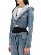 The Stitch Layer Hooded Denim Coat