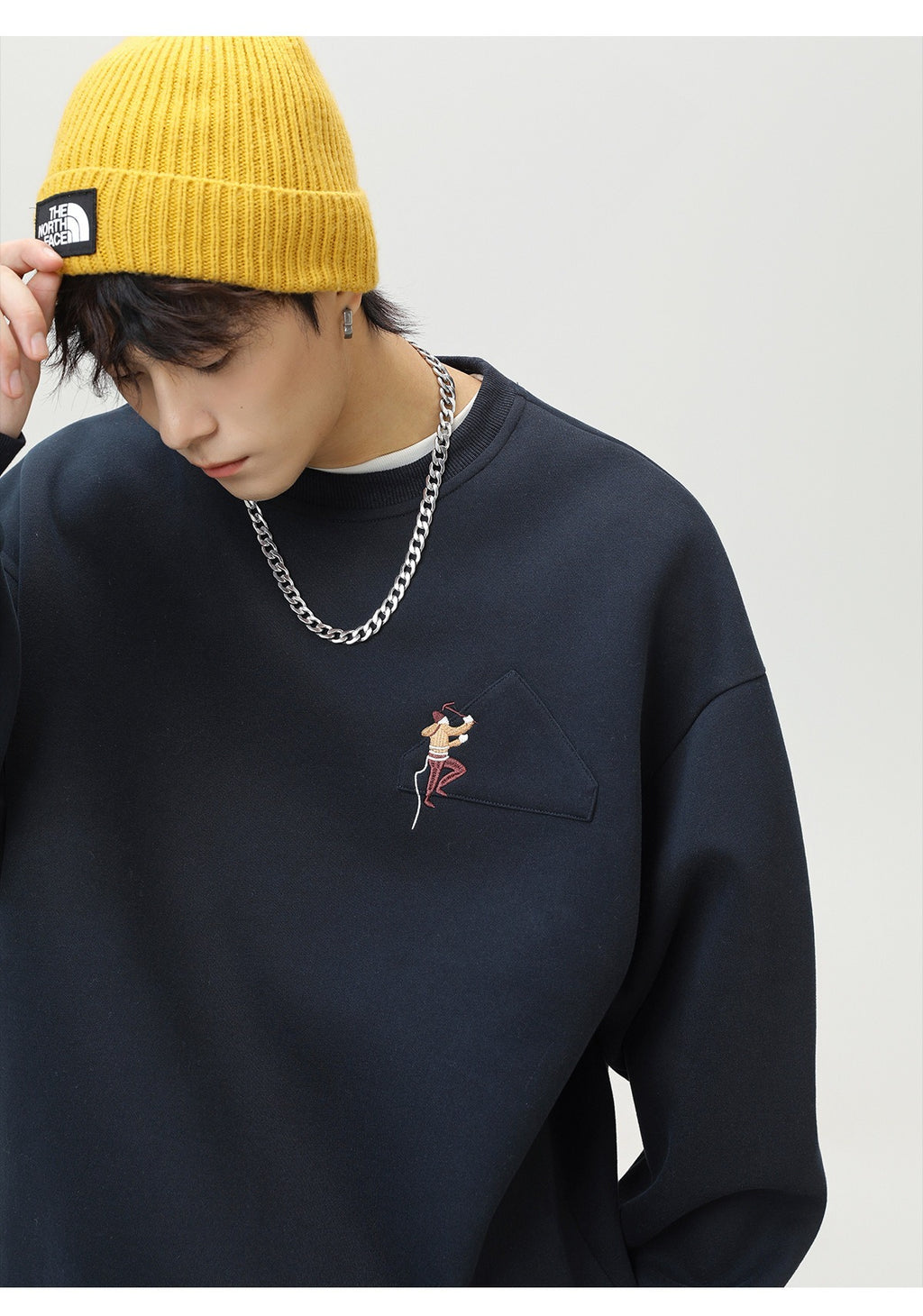 The Quiet Thread Embroidered Round Neck Sweatshirt