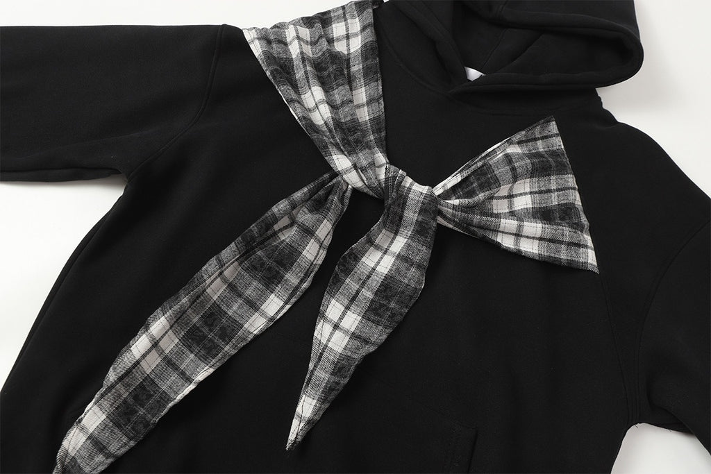 The Bow Layer Faux Two-Piece Hoodie