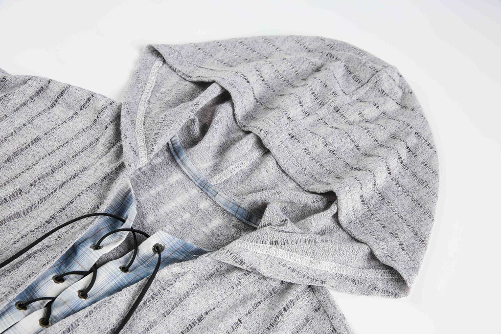The Lattice Layer Crochet Hooded Sweatshirt