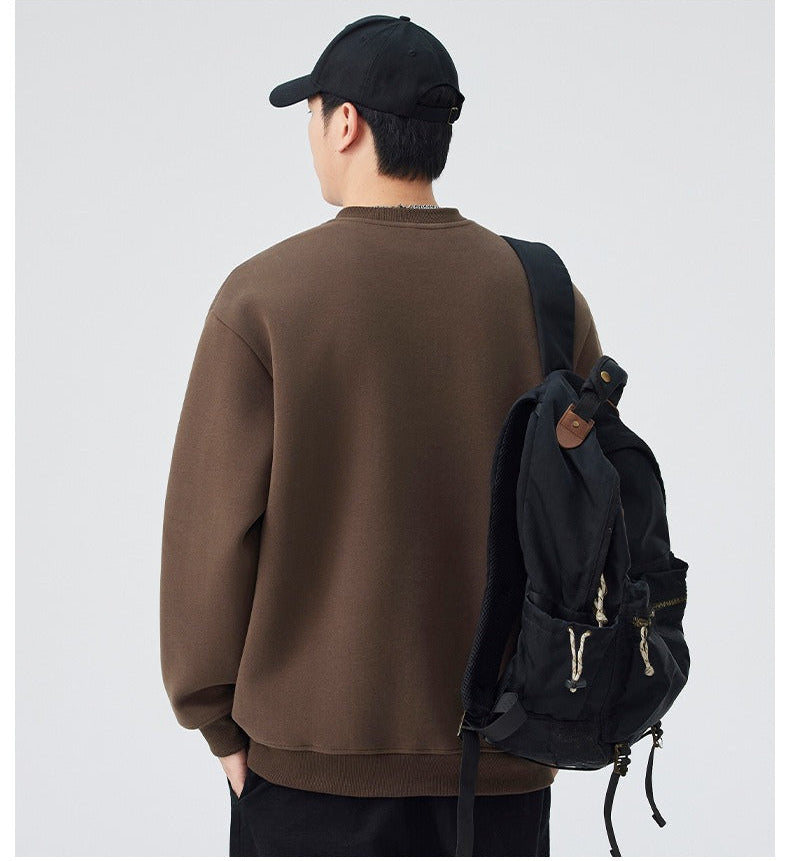 The Sakura Thread Embroidered Henley Sweatshirt