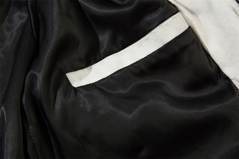 The Ivory Wash Distressed Flip Collar Jacket