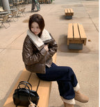 The Lumen Shine Lapel Padded Jacket