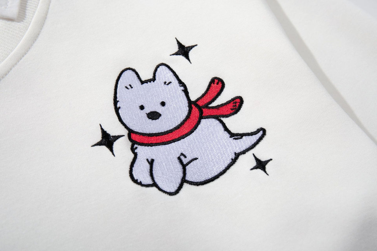The Pup Patch Faux Two-Piece Polo Sweatshirt