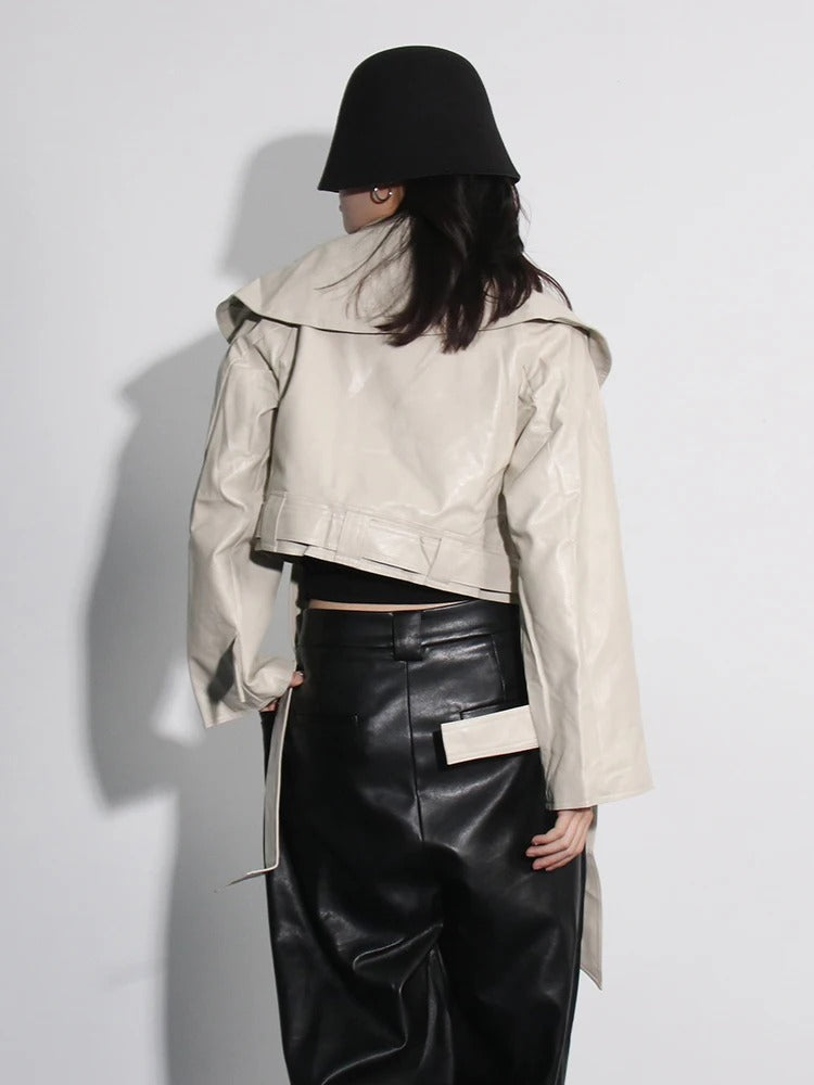 The Lace-Up Patchwork Lapel Jacket