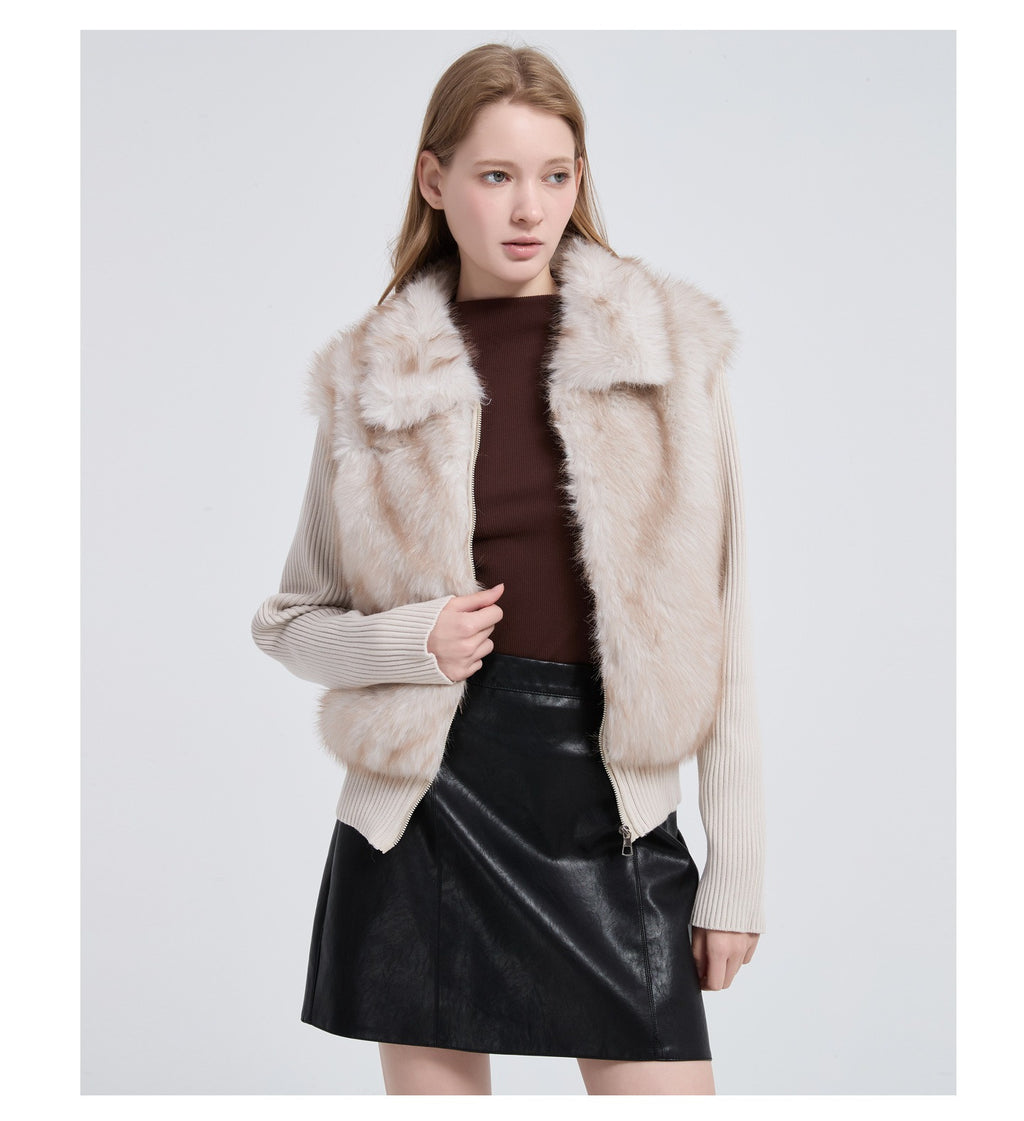 The Cloud Trim Faux Fur Cropped Jacket