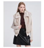 The Cloud Trim Faux Fur Cropped Jacket