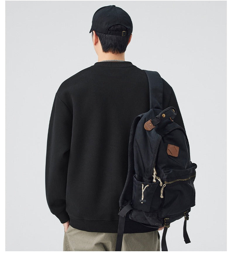 The Sakura Thread Embroidered Henley Sweatshirt
