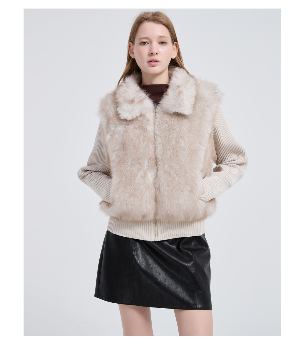 The Cloud Trim Faux Fur Cropped Jacket