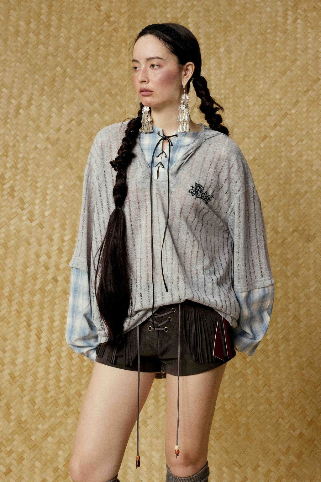 The Lattice Layer Crochet Hooded Sweatshirt