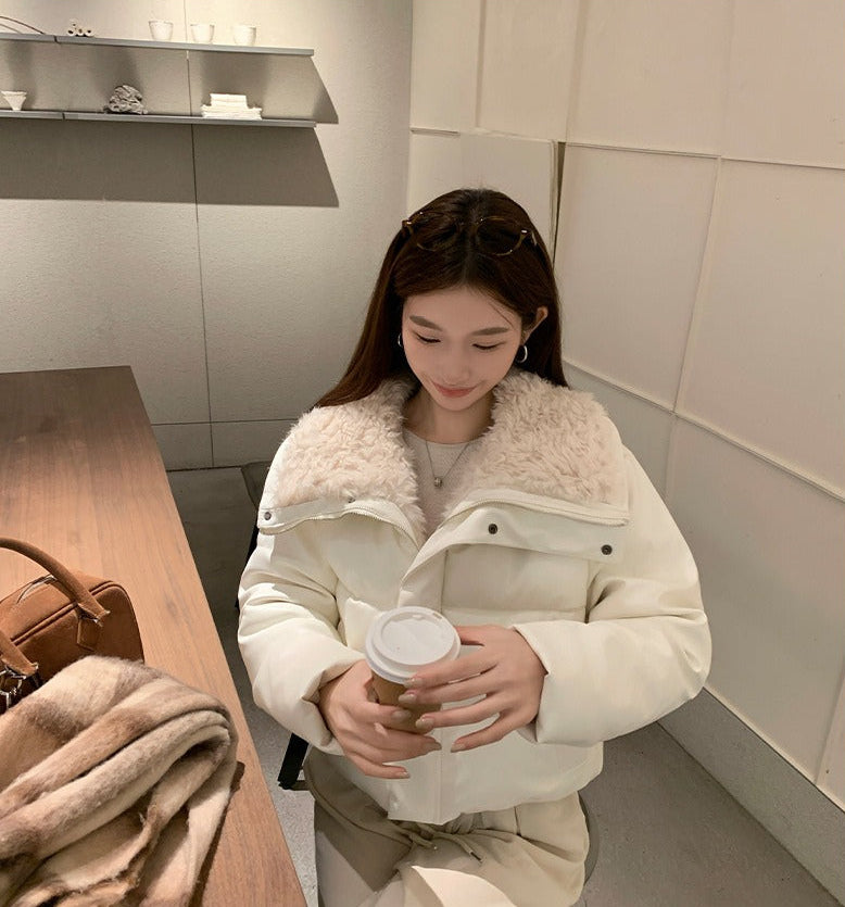 The Lumen Shine Lapel Padded Jacket