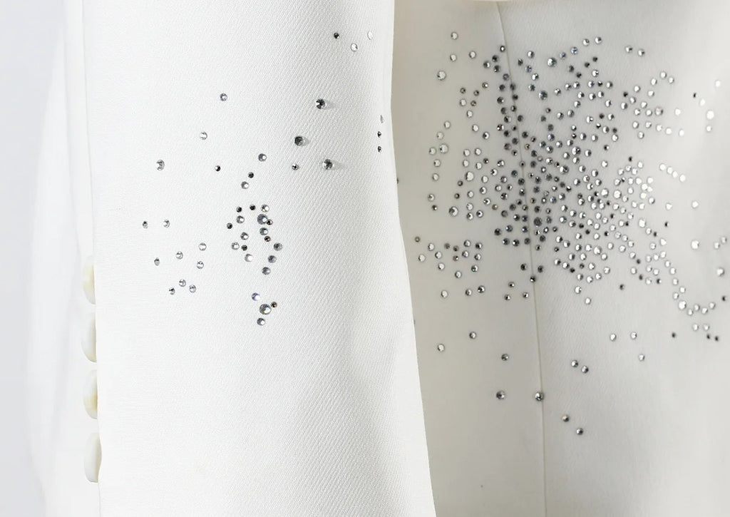 The Noir Rhinestone Notched Blazer