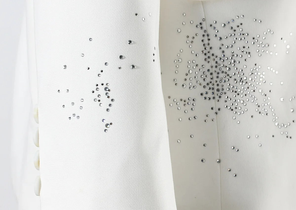 The Noir Rhinestone Notched Blazer