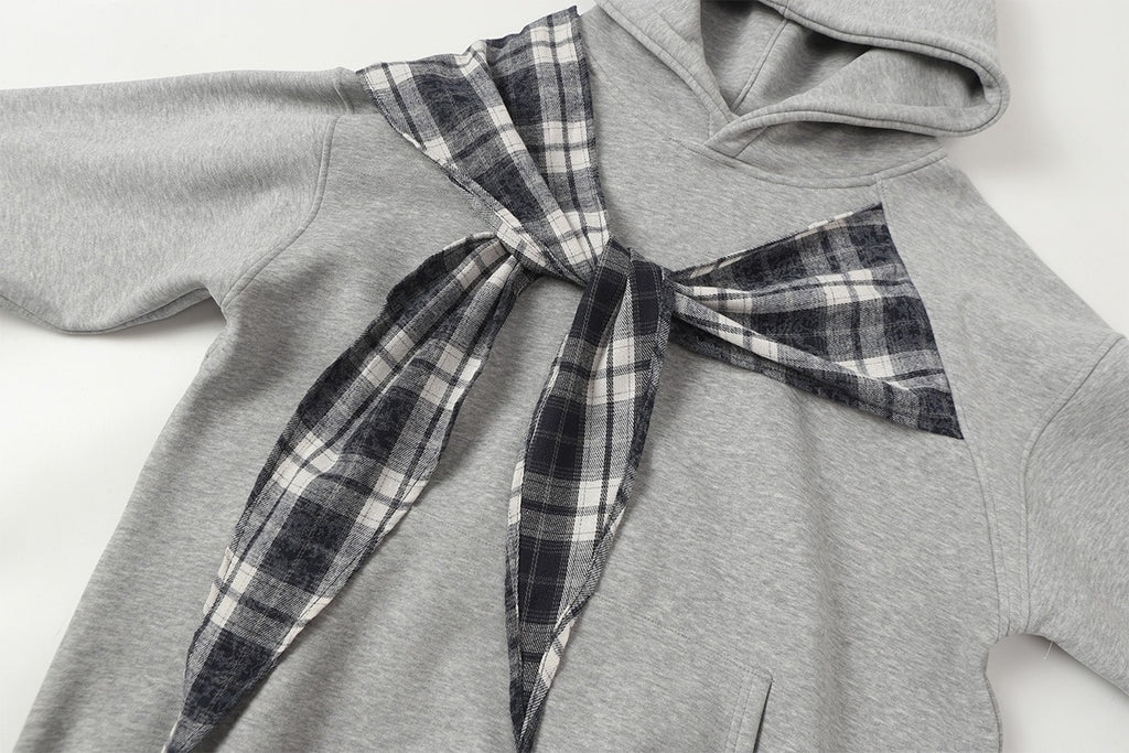 The Bow Layer Faux Two-Piece Hoodie