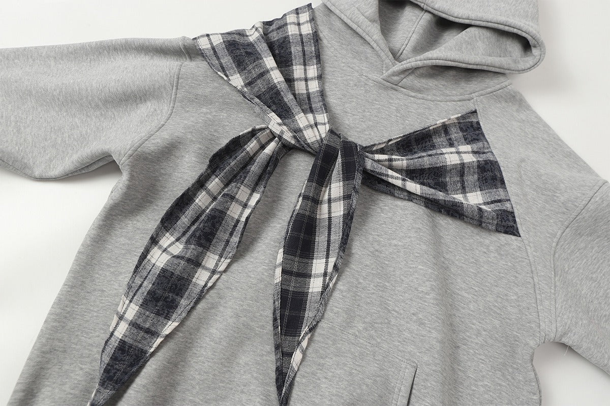 The Bow Layer Faux Two-Piece Hoodie