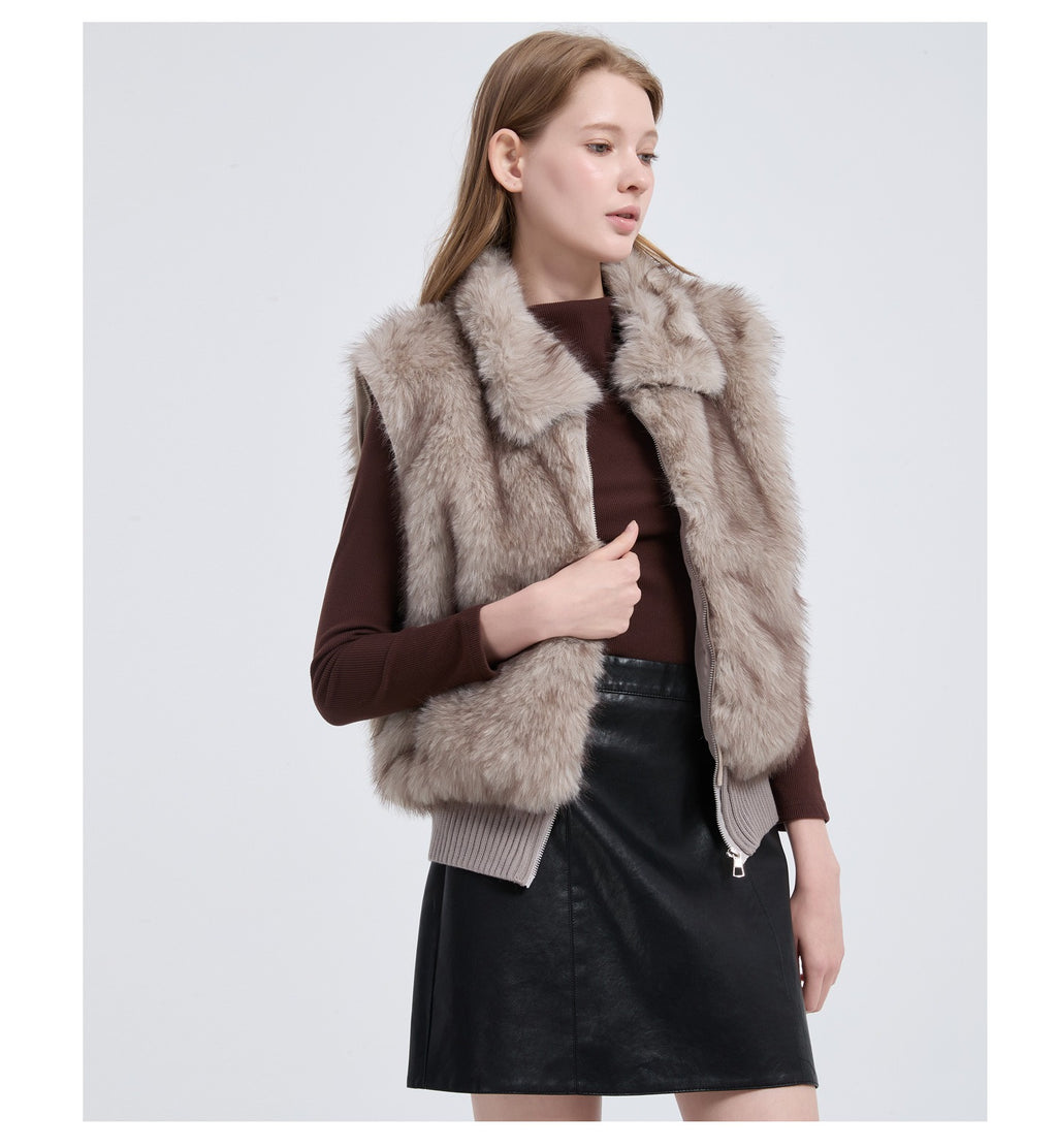 The Cloud Trim Faux Fur Cropped Jacket