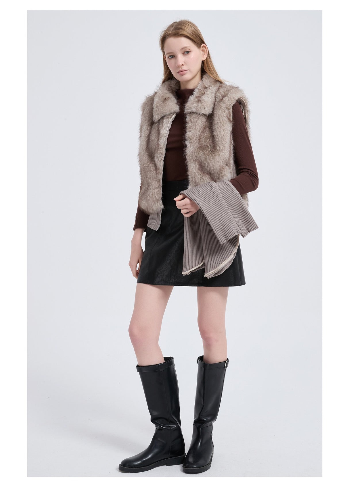 The Cloud Trim Faux Fur Cropped Jacket
